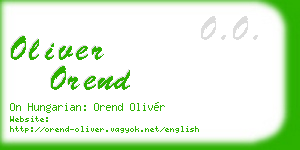 oliver orend business card
