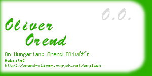 oliver orend business card